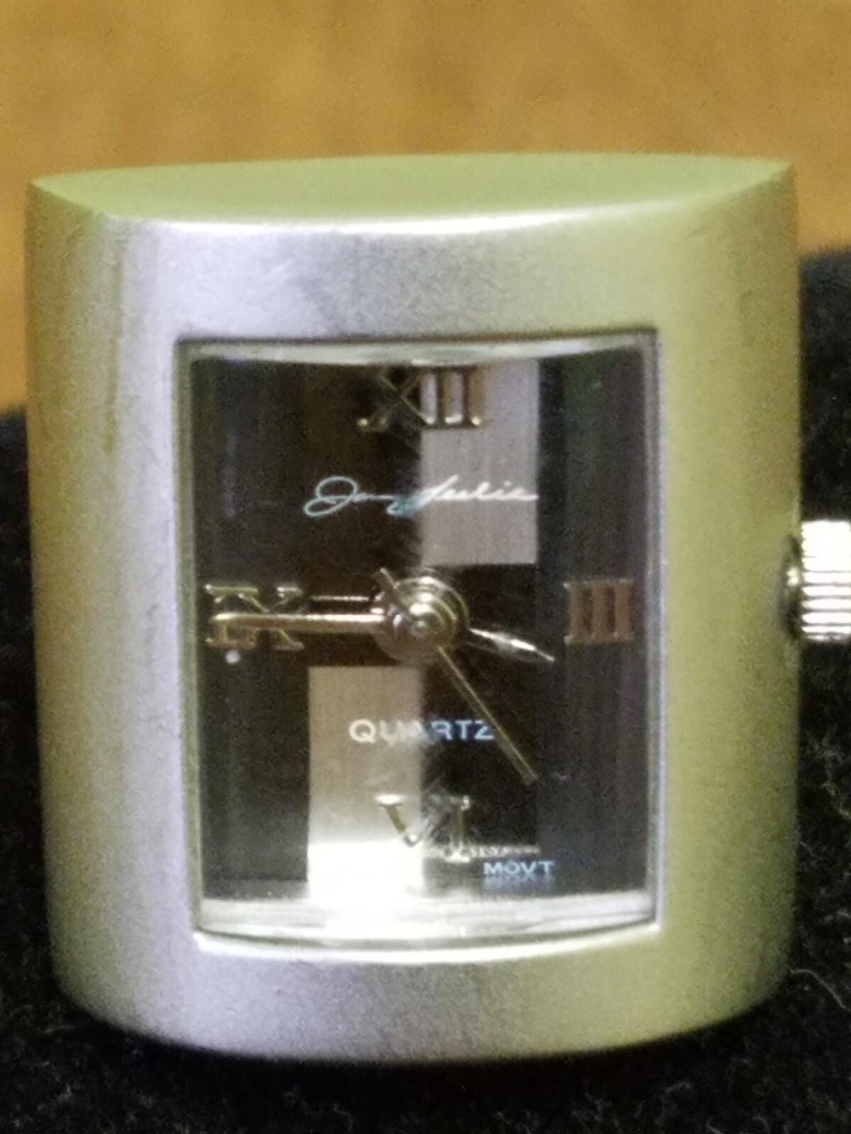 Jan Leslie Rectangular Watch Cufflinks Silver & B… - image 2