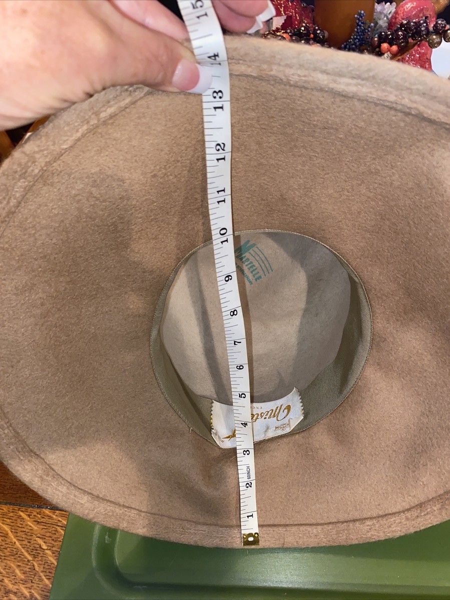 Vtg Martelle Mister T Camel Beige Wide Brim Faux Fur Ribbon  display picture 1