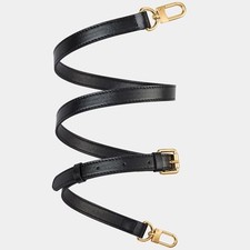 Genuine Vachetta Leather Crossbody Strap  Adjustable Replacement Black