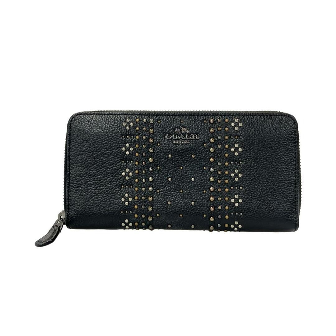 Coach Studded Round Zipper Long Wallet for Women