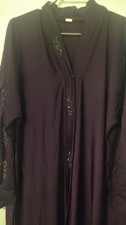 CLEARANCE Plum purple embellished embroidery abaya for women