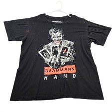 Batman Shirt Mens Large Black Joker Deadman's Hand Graphic Tee DC Comics