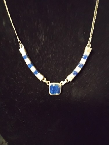 Halskette Sterlingsilber und blauer Stein 18 Zoll - Bild 2 von 8
