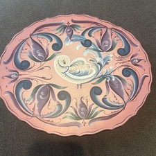 Vintage Norwegian Rosemaling Hand-Painted Wood Wall Plaque — listing 5