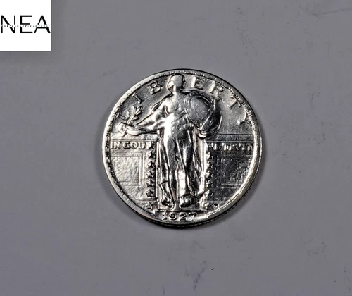 1927 Standing Liberty Quarter ~ Almost Uncirculated AU ~ 90% Silver ~ ZQ131