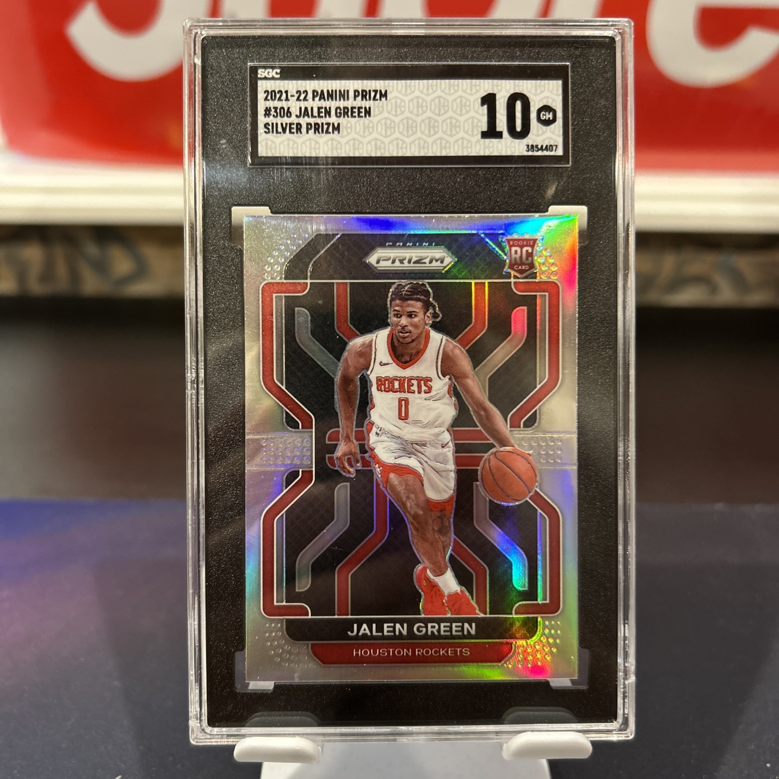 SGC 10 GEM MINT 2021 Panini Prizm #306 Jalen Green Silver RC Rookie Rockets
