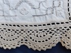 Beautiful Vtg Crocheted Linen Doilies Set Of Two Matching Embroidered Cut Work — photo 5
