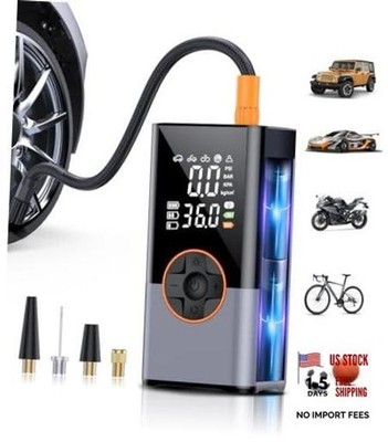 Tire Inflator Portable Air Compressor, Cordless Tire Pump with LED Super