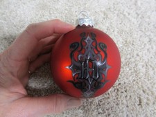 Harley-Davidson Red Glass Ornament With Gothic design