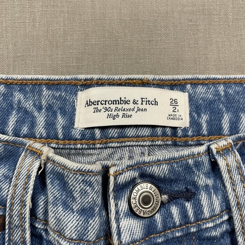 Abercrombie & Fitch 90s Relaxed Jean High Rise Womens Size 2 (26R) NEW WITH TAGS - Picture 4 of 12