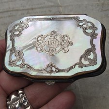 PORTE MONNAIE en NACRE Application Argent Fin XIX Palais Royal Paris