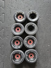 New Rollerbones Team Logo Wheels 98A BLACK 8 pack. 57mm x 30mm