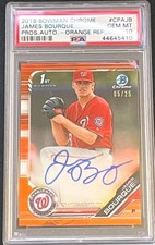 JAMES BOURQUE AUTO 2019 Bowman Chrome Autograph ORANGE REF /25 Rookie RC PSA 10