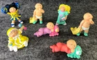 Vintage 1984 Cabbage Patch Kid Figures Lot of 6 Mini Figurines Rubber 80s