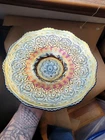 HUGE Blue FENTON Carnival Glass Persian Medallion Chop Plate