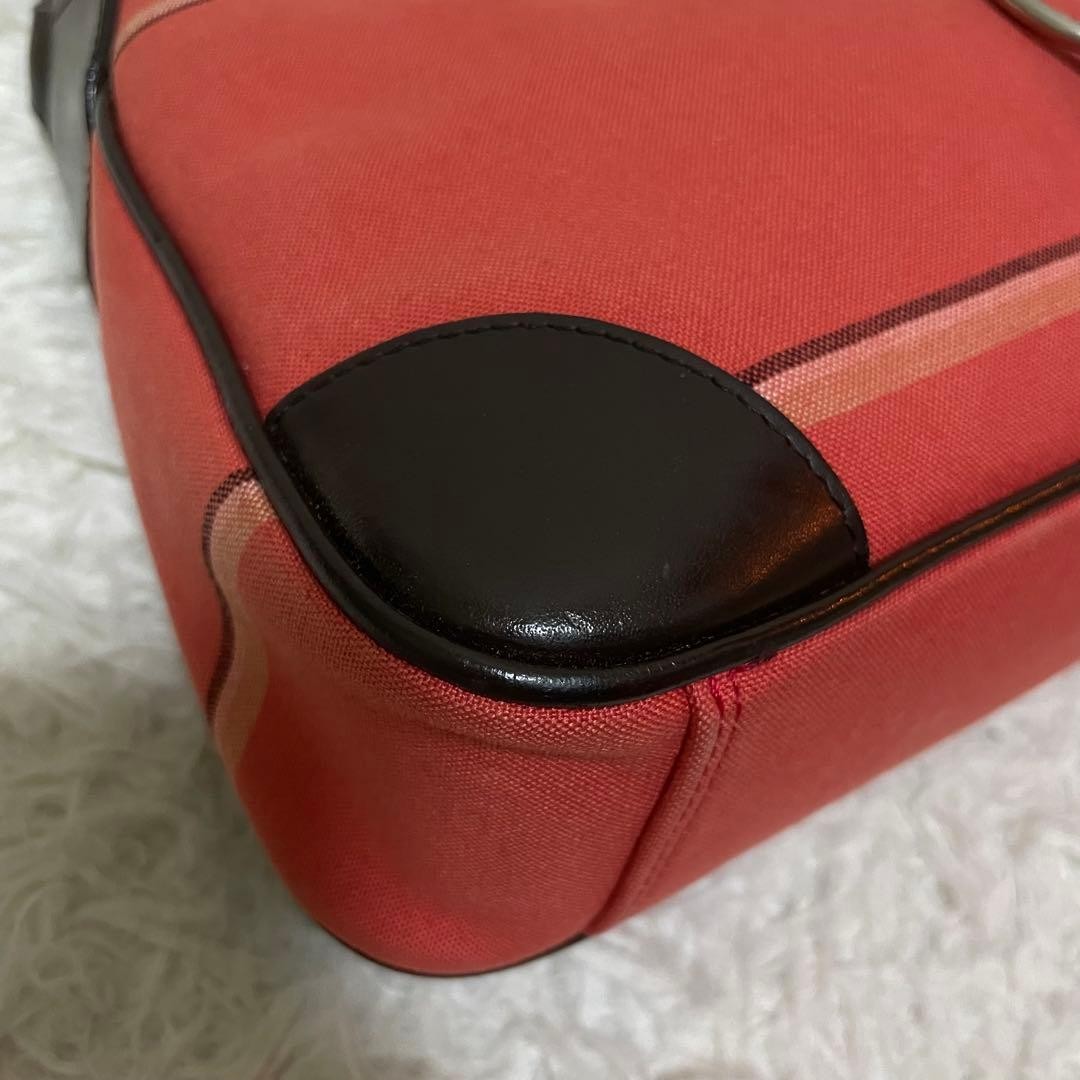 Burberry Blue Label One Shoulder Hobo Bag Red Leather Horse Logo Silver New thumbnail 16