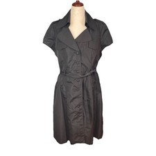 Rickie Freeman Teri Jon Belted Shirt Dress Black Lined Elegant Classic Size 16