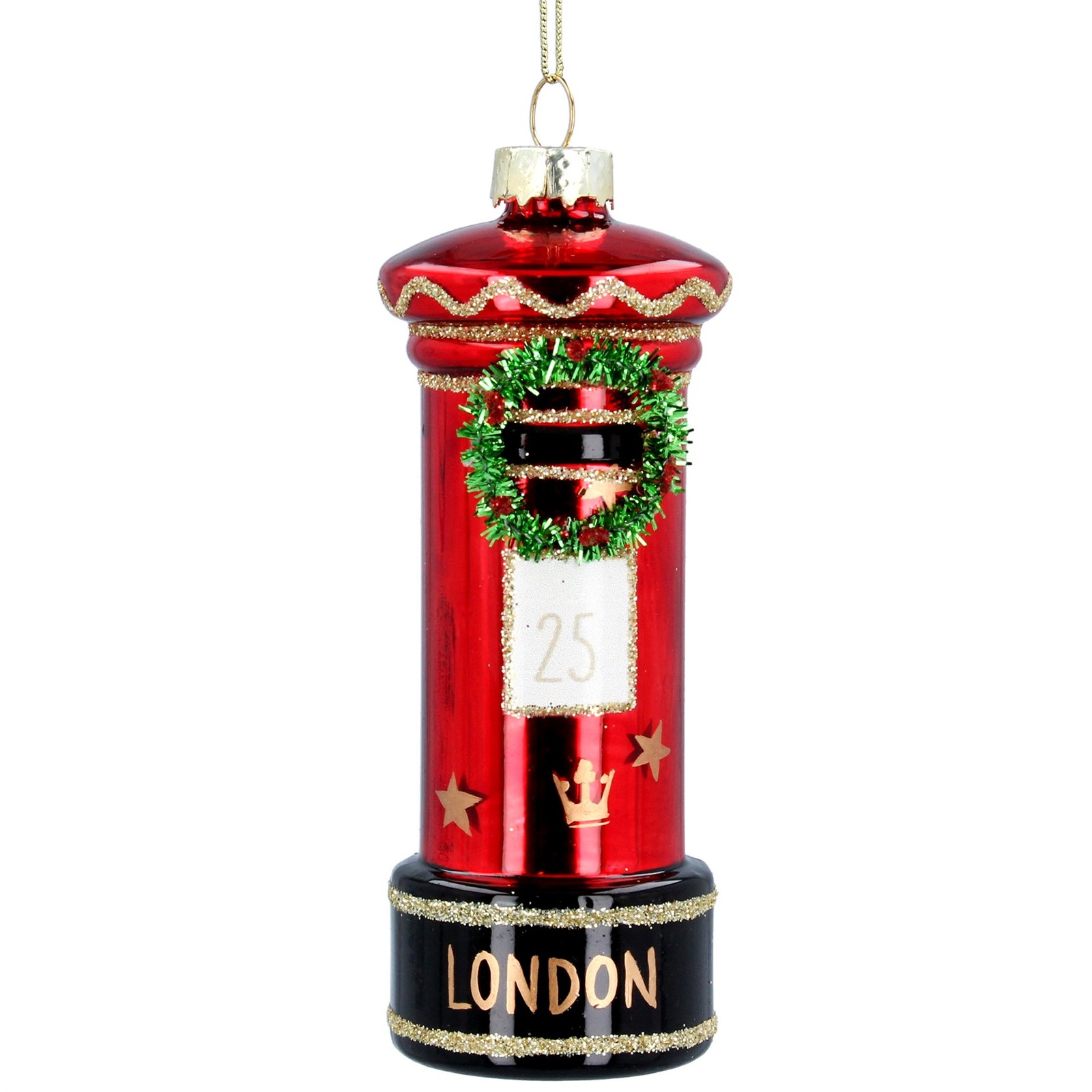 Gisela Graham London Letter Box Hanging Christmas Tree Decoration with Twine