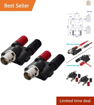BNC Female to Dual Banana Socket Binding Post Adapter - 50 Ohm Impedance