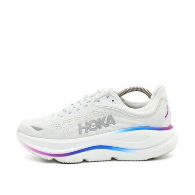 Hoka One Damen Bondi 9 Sneaker Weiß Blau Lila Mesh Low-Top Laufschuhe EU 39 1/3
