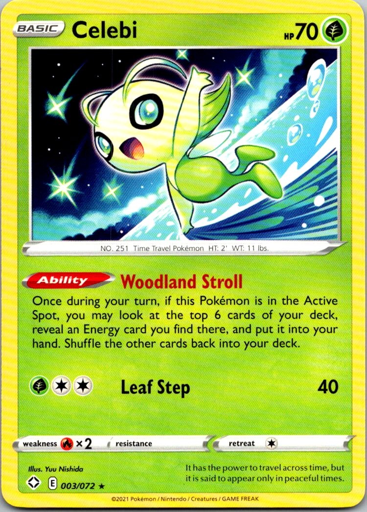 Pokemon Celebi Normal Rare Shining Fates 003/072 NM