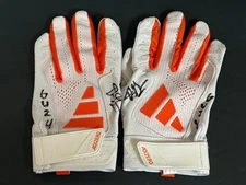 Drew Gilbert Mets Auto Signed 2024 Game Used Batting Gloves Beckett Hologram -/