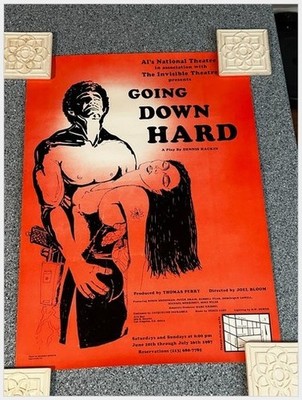 Going Down Hard Playbill Poster Als Bar LA Theatre 1987 Dennis Hackin Art