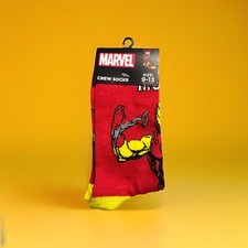 Marvel Comics Iron Man Crew Socks Adult Size 9-13 Unisex NWT Novelty Gifts