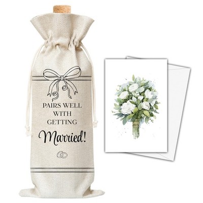 Mr and Mrs Wedding Wine Bag Gift Pairs Well With Getting Married Themed