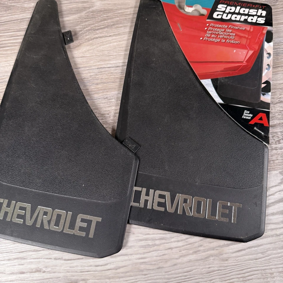 Vintage "Chevrolet" Splash Guards Set of 2 Black Mud 4401 Plus Extra Left Flap - Image 2 of 4