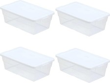 4-Pack 6Qt Clear Storage Containers with Lids Sterilite 13.5x8.3x4.8