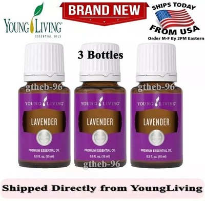 3 Bottles - Young Living Lavender Essential Oil - 15ml -NEW/SEALED!️ US Seller️ 