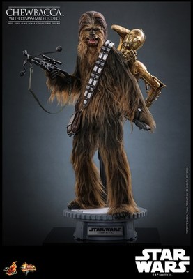 In Stock New Hot Toys MMS766 1/6 Star Wars Chewbacca w/Disassembled C-3PO Figure
