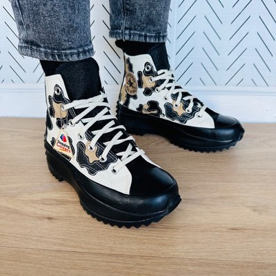  Rare Converse Run Star Hike Hi Women Shoes Sz 6.5 Leopard Platform Gold 172036C
