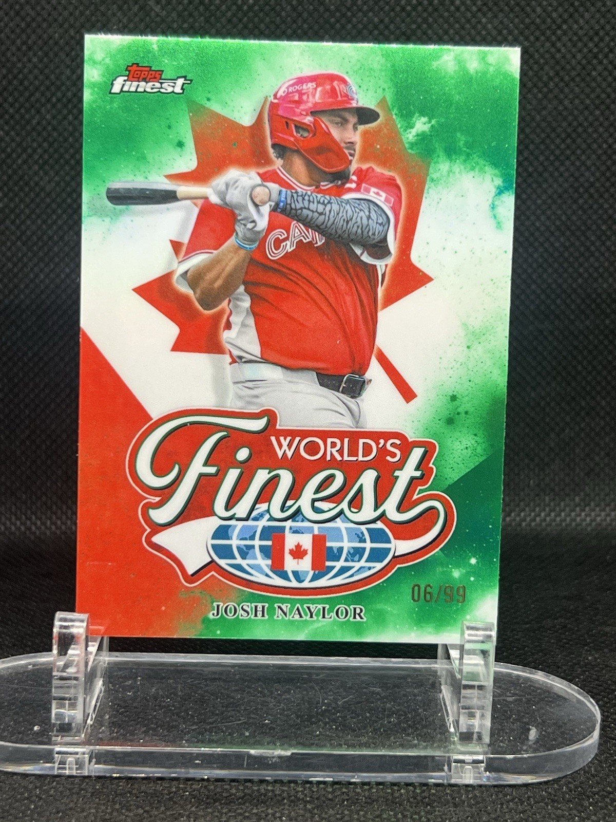 2026 Topps Finest World's Finest Josh Naylor WF-35 Green /99 Team Canada