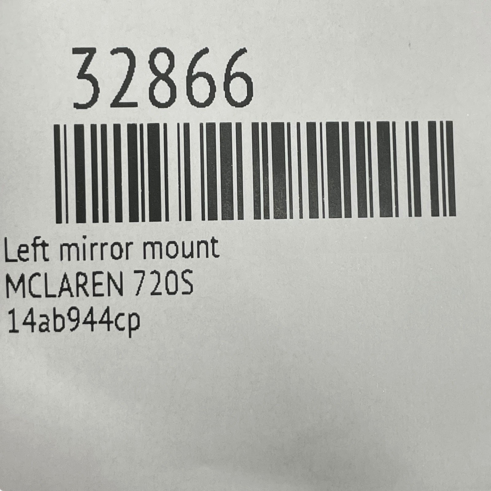 McLaren 720S Spider 2017-2023 Left Mirror base P/N 14AB944CP