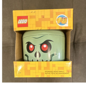 LEGO Storage Head Small Green Skull Design Stackable Fits LEGO Bricks