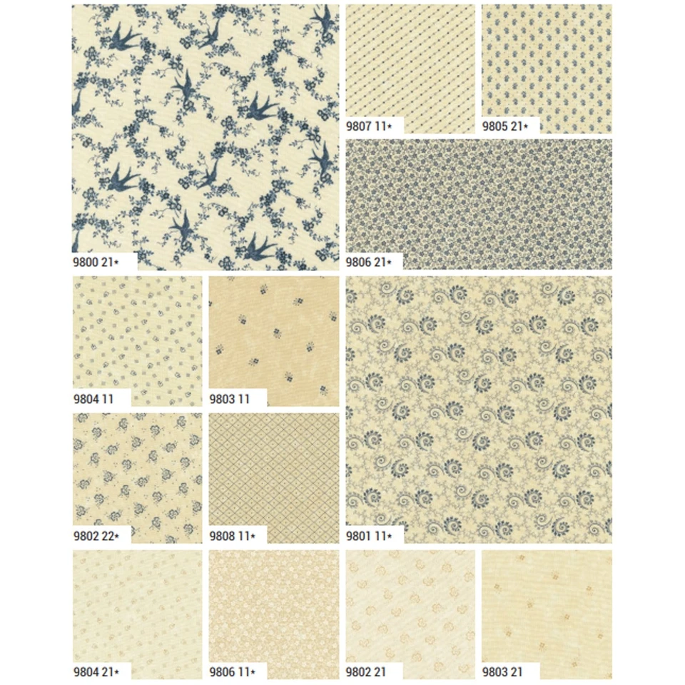 Bluebird's Nest Mini 2.5" Charm Pack by Kansas Troubles Quilters for Moda - Image 2 of 3