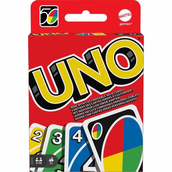 Mattel Uno, Kartenspiel, Gesellschaftsspiel, Familienspiel, Ab 7 Jahren, W2087-image