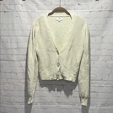 Aerie Cream Button-Up Knit Cardigan Sweater Woman's Size Large