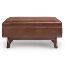 Owen 36 inch Wide Mid Century Modern Rectangle Small Rectangular Storage Ottoman