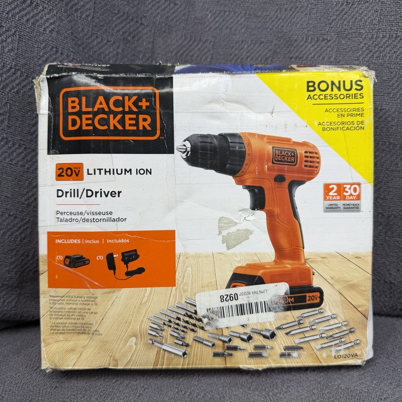 BLACK+DECKER LD120VA 20V MAX Lithium Drill Driver Kit w Battery Charger