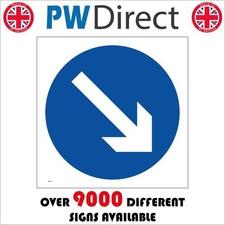 SIGN Arrow Bottom Right Diagonal Down Motorway Site Direction Roadworks TR436A