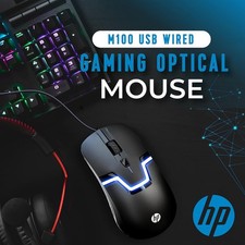 HP Wired RGB LED Gaming Mouse USB Optical 1600 DPI 3 Buttons PC LAPTOP BLACK