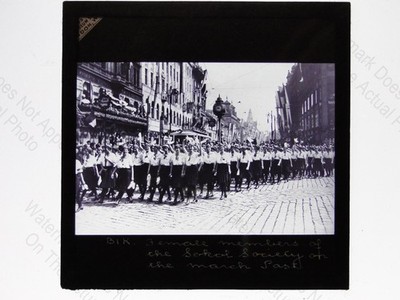 Sokol Society Female Members March Parade Prague 1920s VTG Magic Lantern Slide
