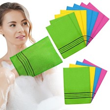 Tatuo 12 Pieces Korean Exfoliating Mitt Large, Yellow, Green, Blue, Pink