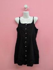 Shein Button Front Sleeveless Spaghetti Strap Mini Dress Women Size Large Black