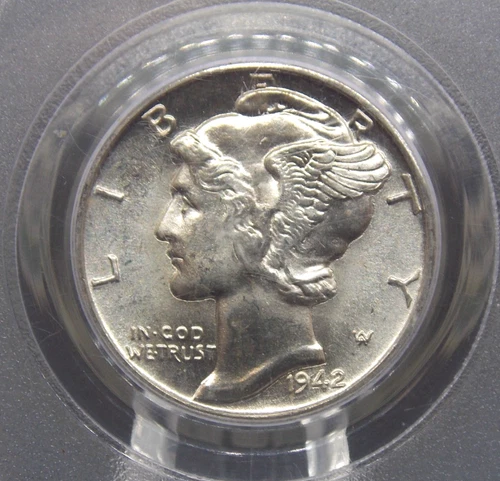 1942 "D" Mercury SILVER Dime 10c PCGS MS66 FB #210 *FULL BANDS* Gem BU ECC&C Inc