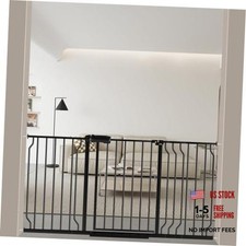 Extra Wide Pressure Mounted Baby Gate Walk Through 52.76-62.2"/134-158cm Black