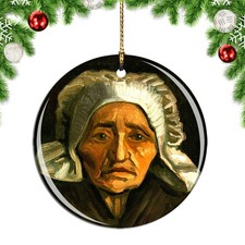 Van Gogh Head of A Peasant Woman In A Wh Christmas ornament city travel souvenir